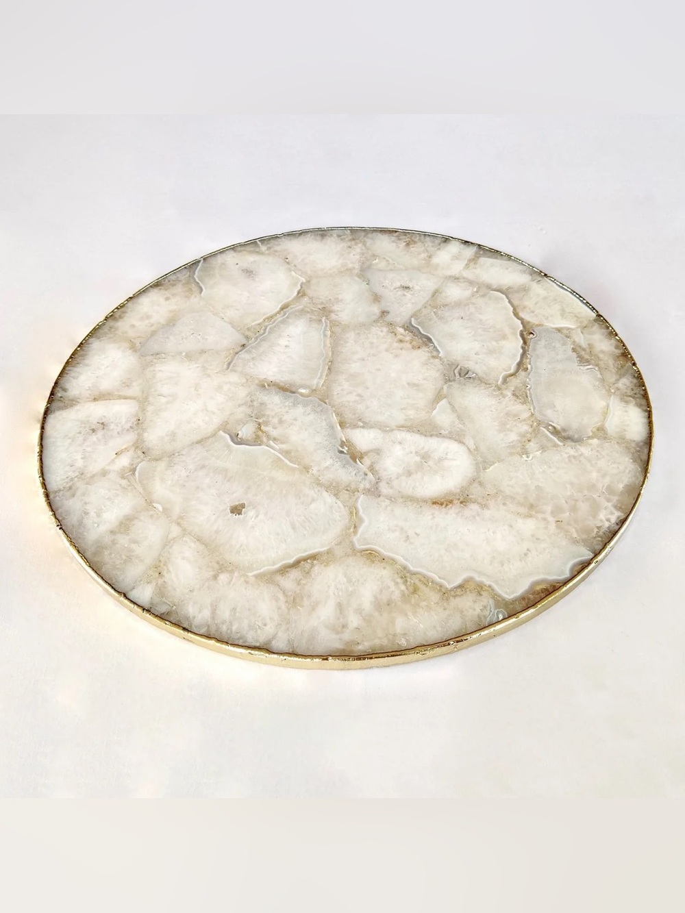 Agate Lazy Susan Turntable & Countertop Centerpiece 15”